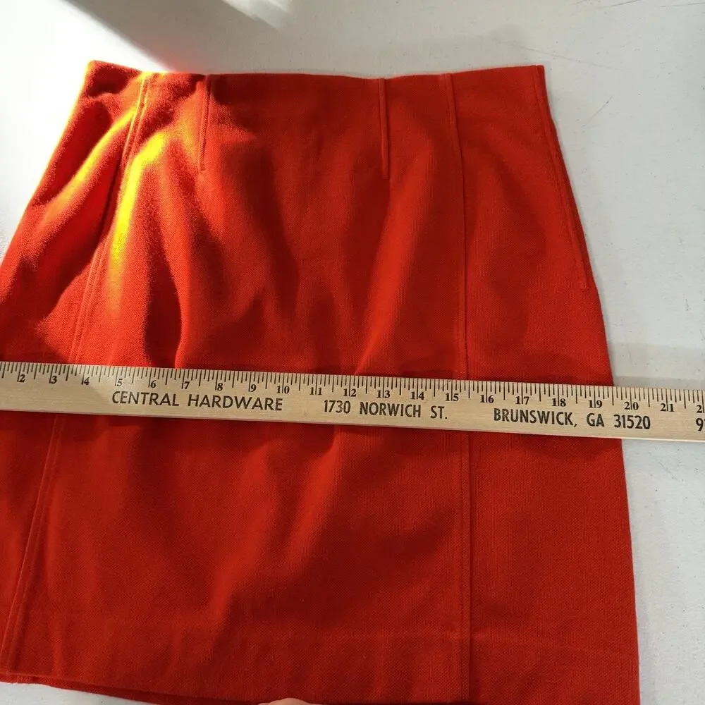 MM. LeFleur Pencil Skirt Size 12 Red Stretch Corporate Office Classic Essential